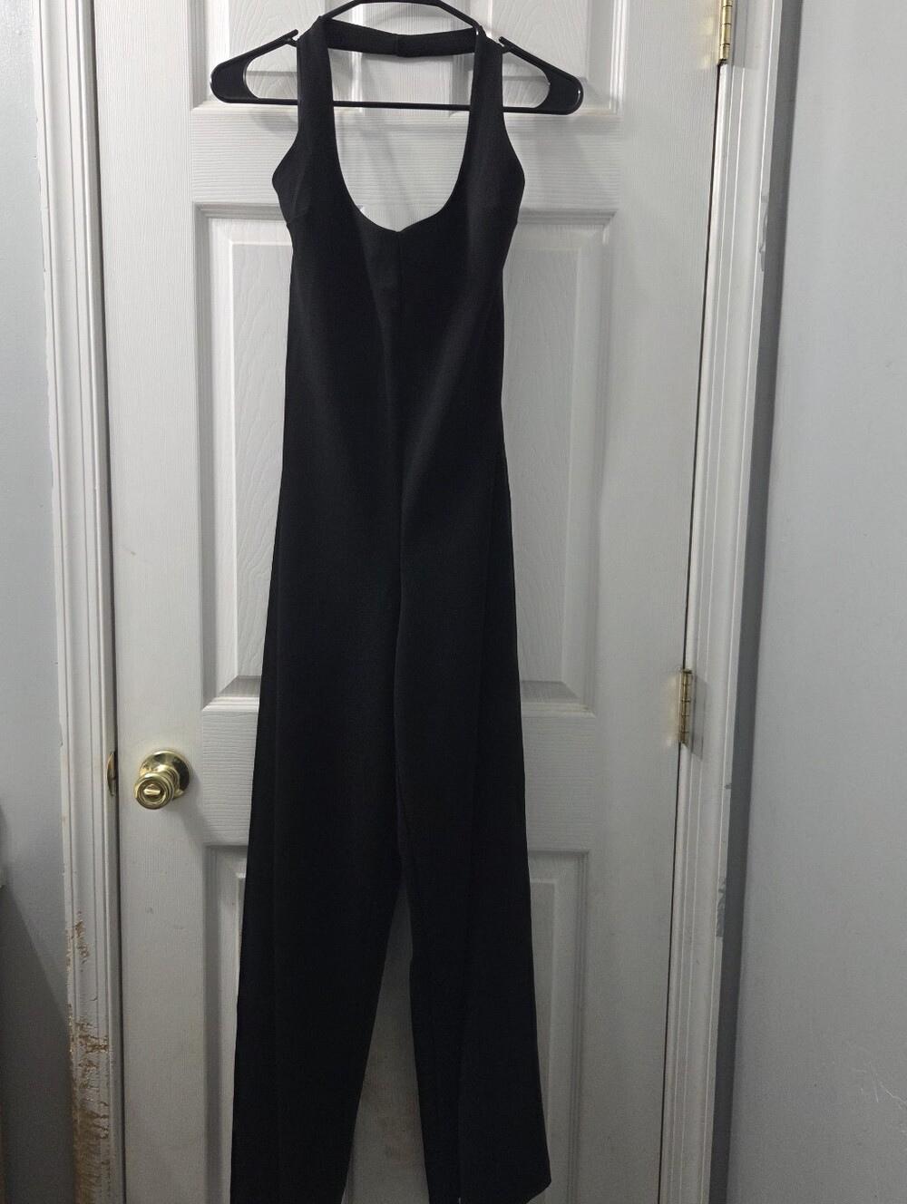 Zara Black Scoop-Neck Wide-Leg Jumpsuit